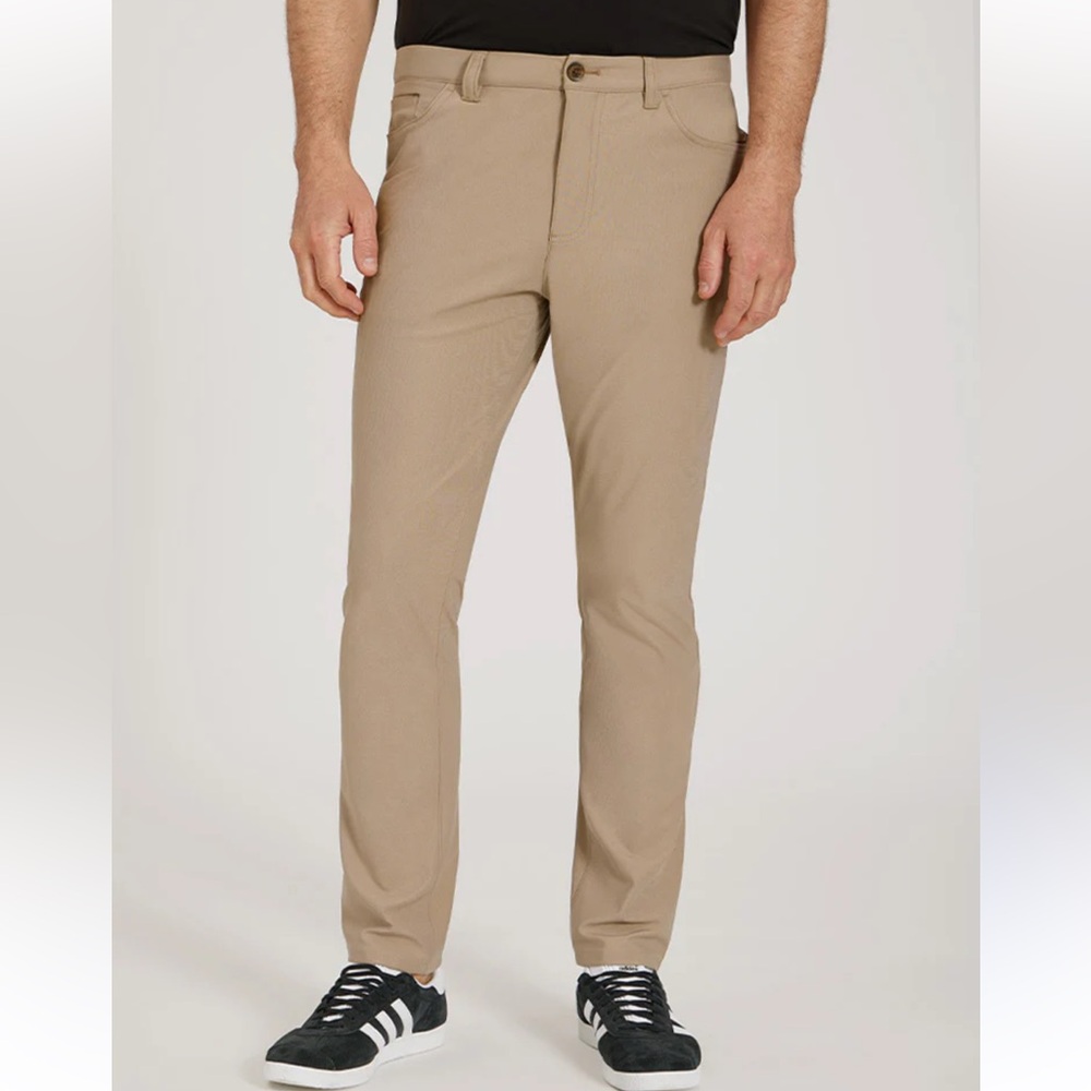 New Marc Asher classic fit men’s khaki nylon lightweight pants size w36/L32 tan